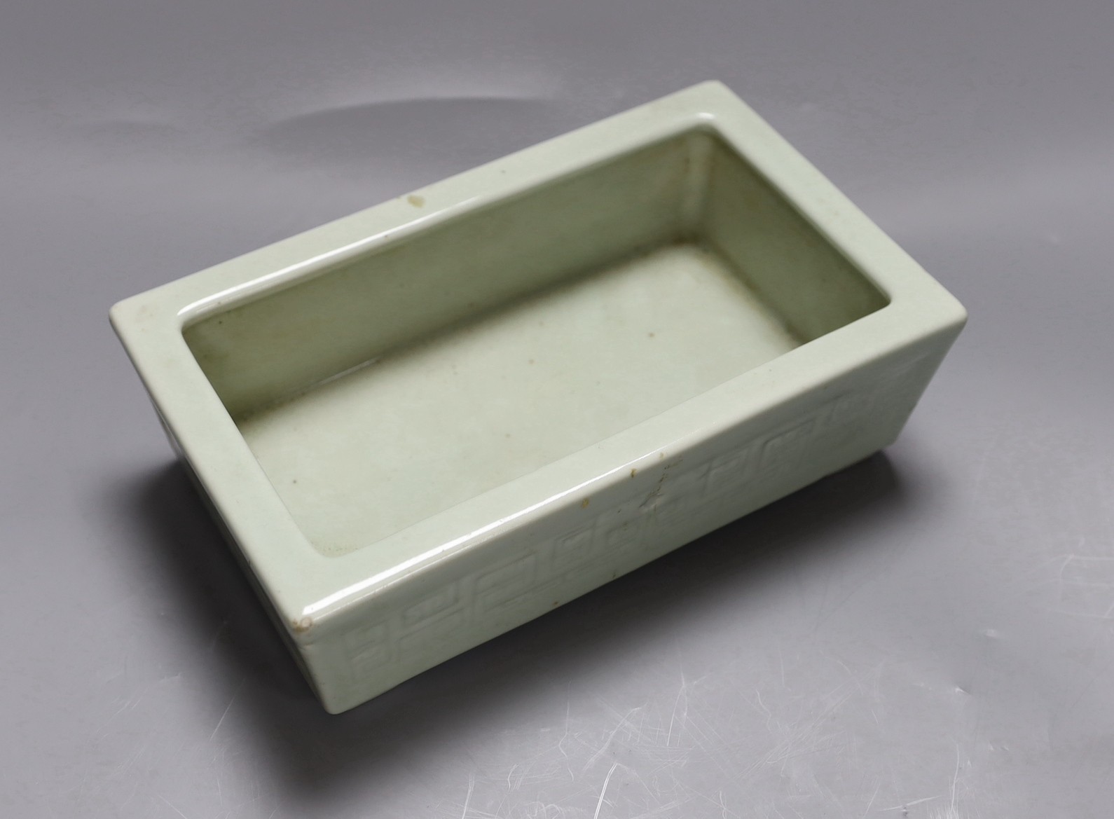 A Chinese celadon glazed planter, early 20th century, 24 cms wide x 14 deep